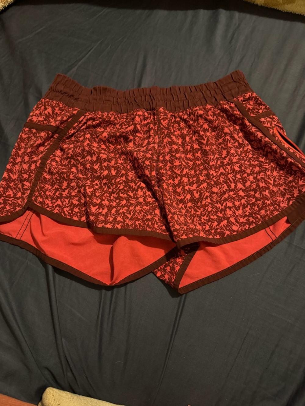 lululemon athletica Red Patterned Athletic Shorts